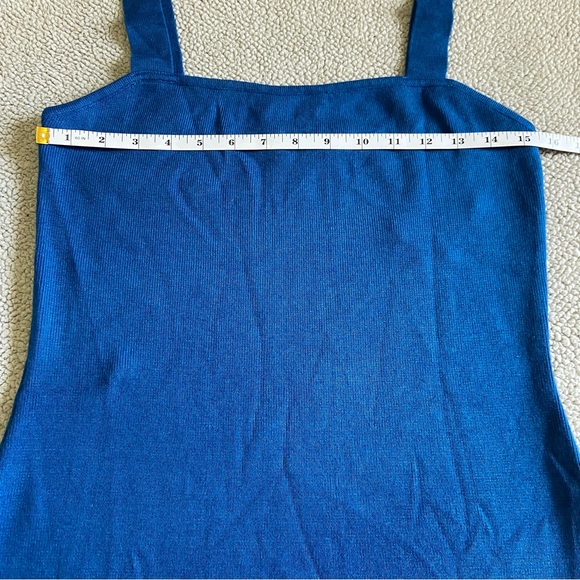 NWOT Lulus Immensely Poised Blue Sleeveless Laser Cut Sweater Midi Dress - Picture 2 of 11